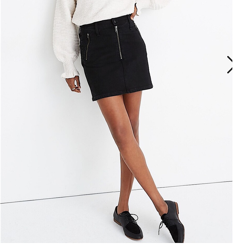 Madewell Stretch Denim Straight Mini Skirt: Zip Pocket Edition